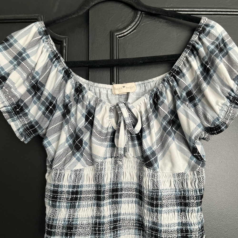 Plaid Off-Shoulder Top